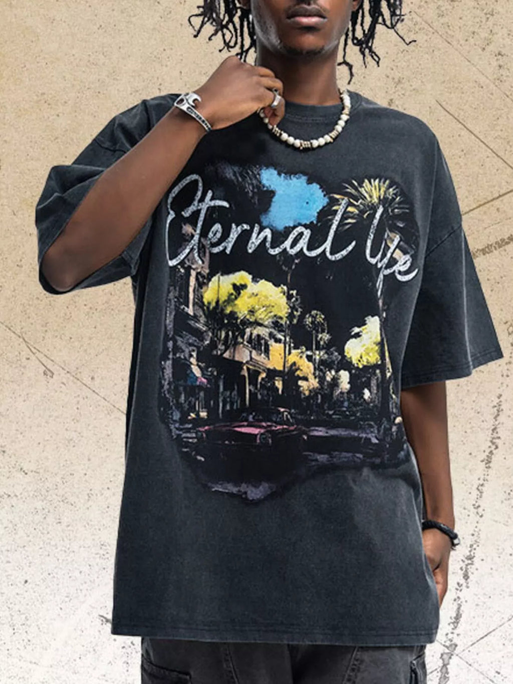 Men's Vintage Graphic Half Sleeve T-Shirt