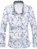 Men's Plus Size Printed Long Sleeve Shirt
