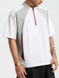Men's Color Block Quick-Dry Half Zip T-Shirt