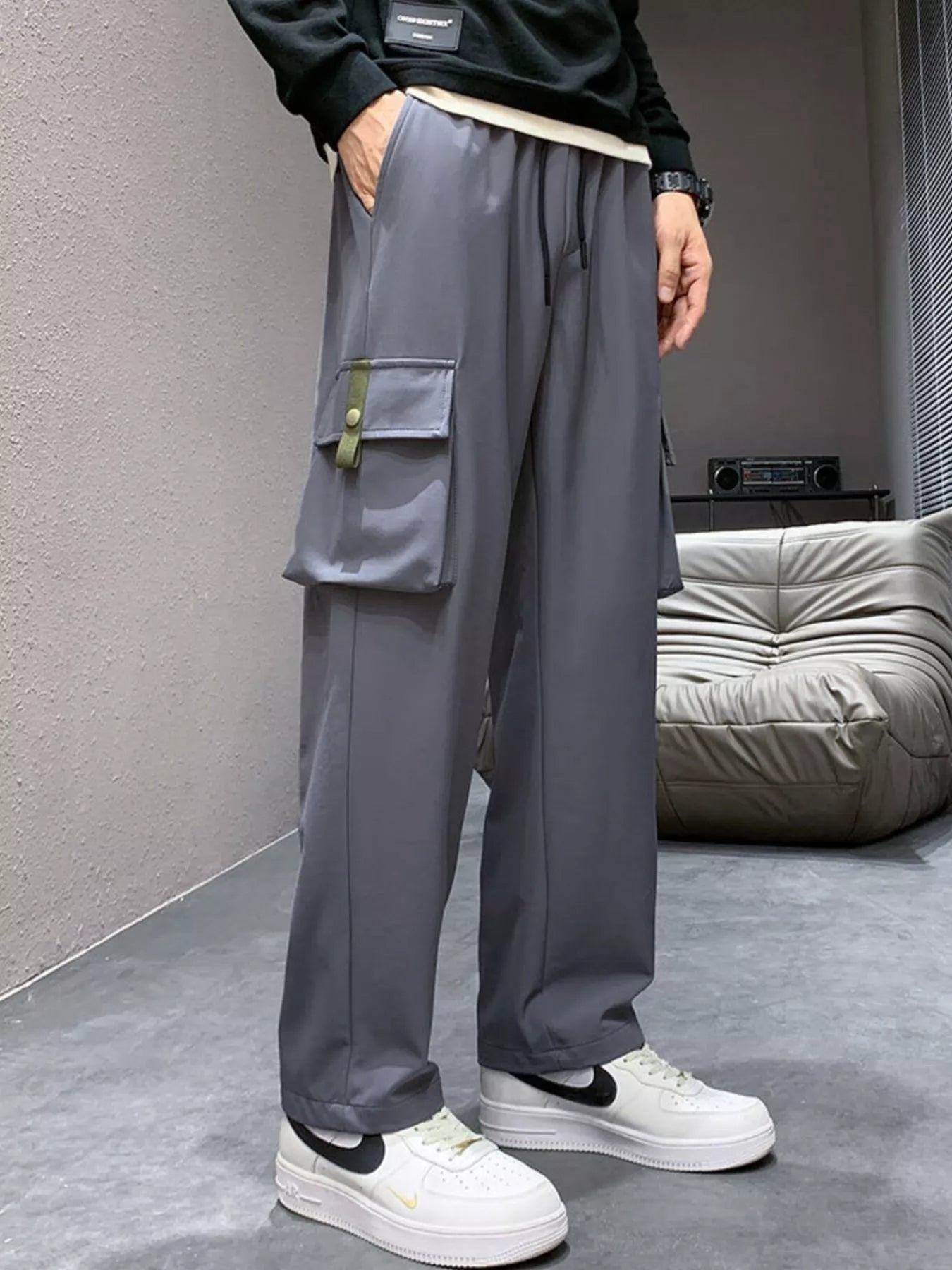 Men's Plus Size Wide Leg Cargo Pants