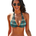 Baha Ranch Teal Aztec Bikini Top