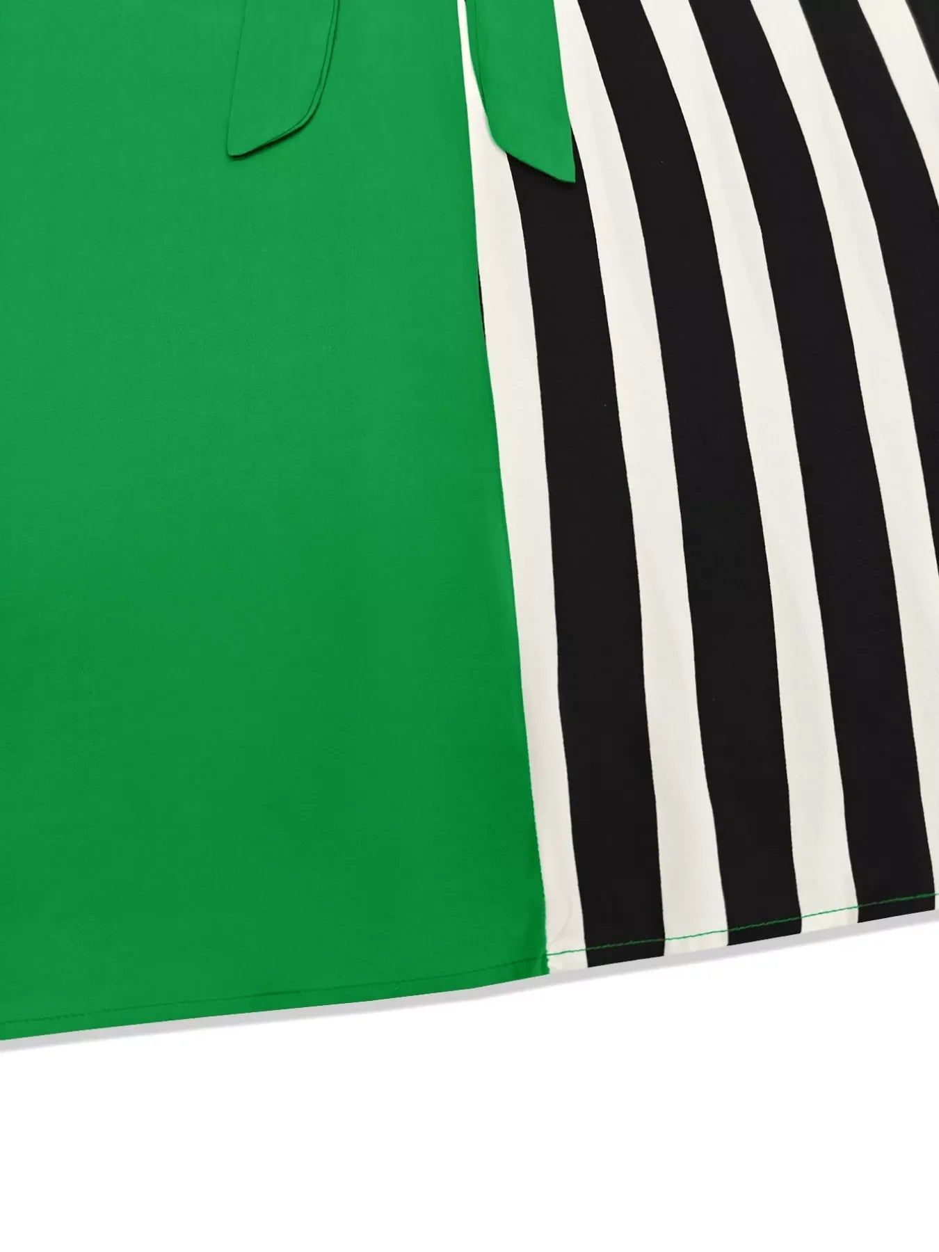 Color Block Striped Long Sleeve Midi Dress