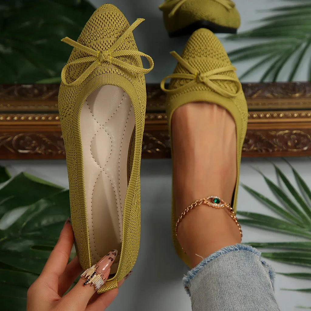 Bow Point Toe Flats Slip-Ons