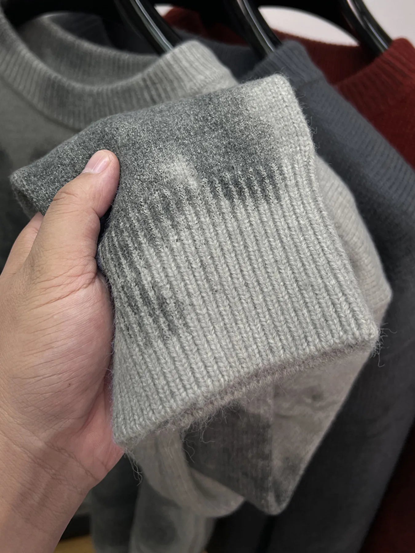 Men's Plus Size Ribbed Hem Round Neck Sweater