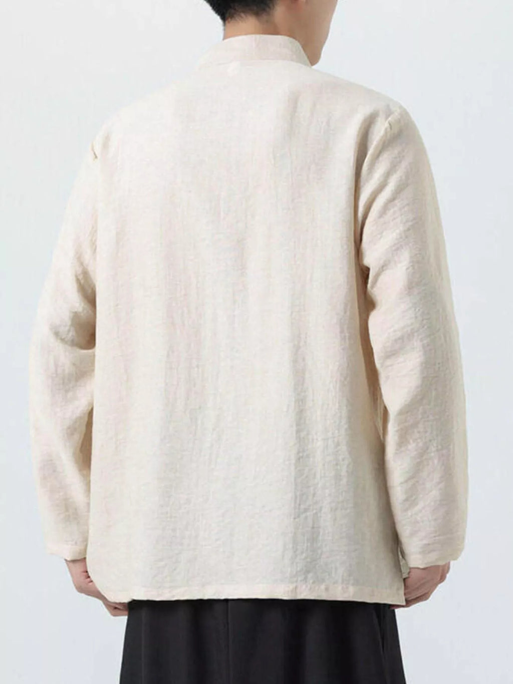 Men's Plus Size Chinese Style Embroidered Bamboo Linen Shirt
