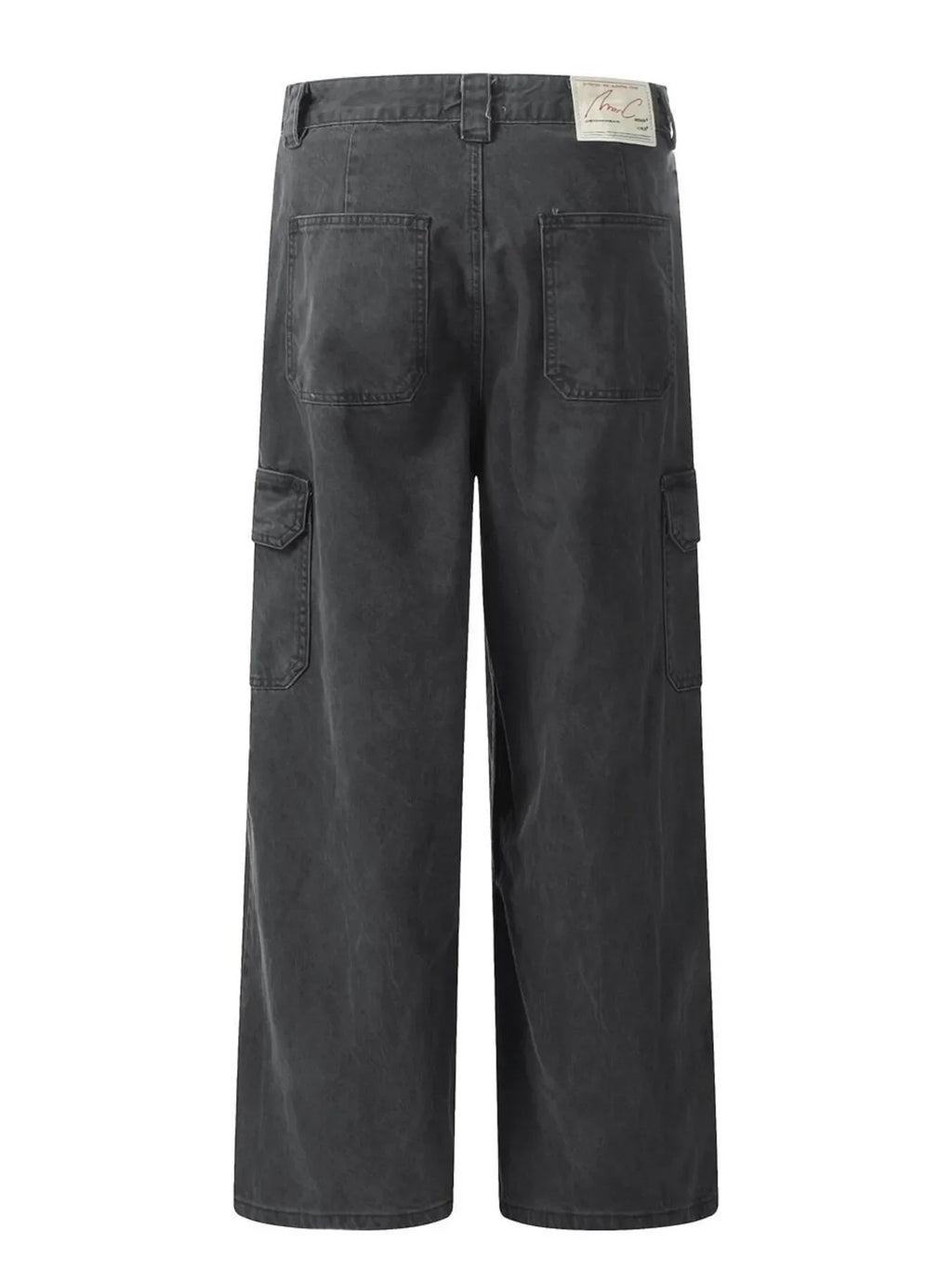 Men's Washed Cargo Wide Leg Jeans