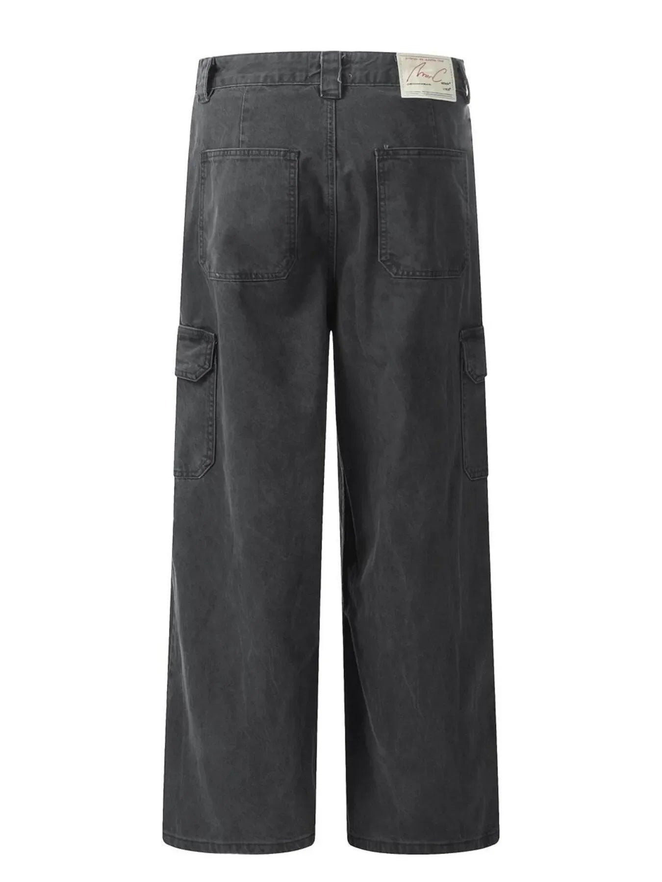 Men's Washed Cargo Wide Leg Jeans