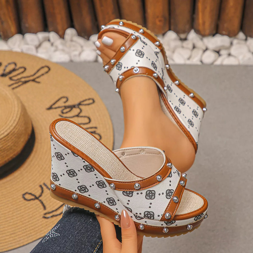 Peep Toe Wedge Sandals