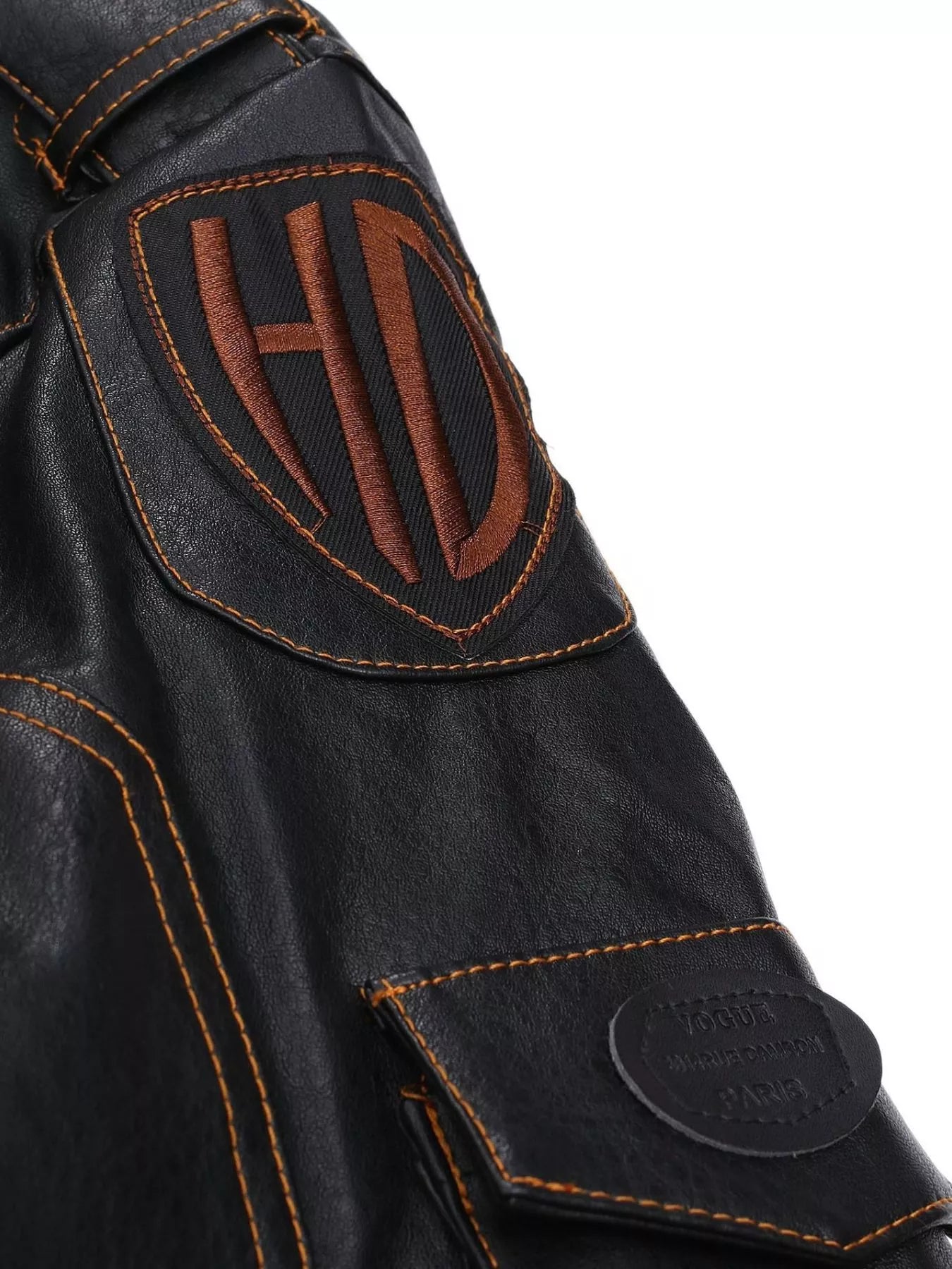 Men's Full Size Faux Leather Motorcycle Jacket Plus Size