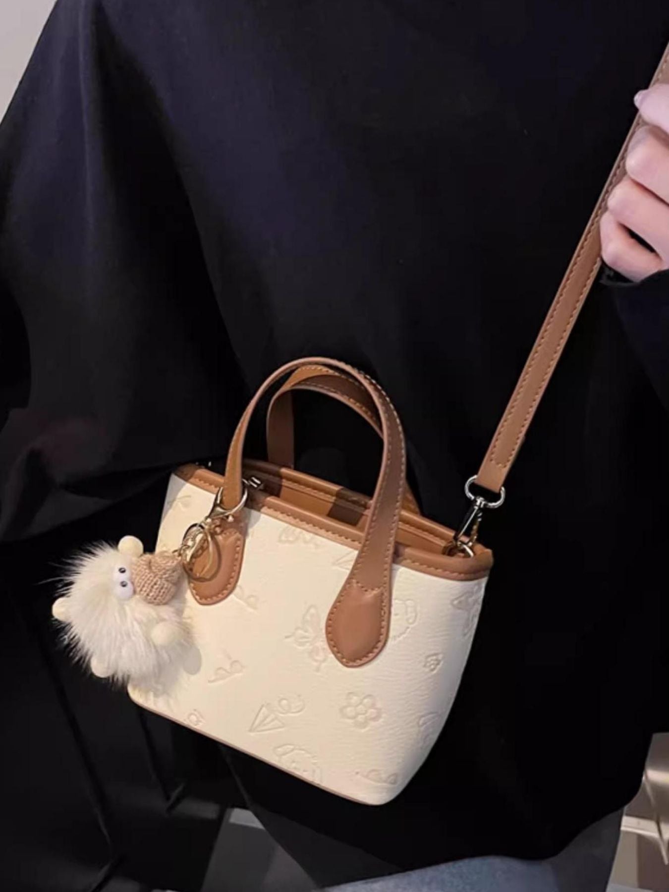 Embossed Pattern Crossbody Bag