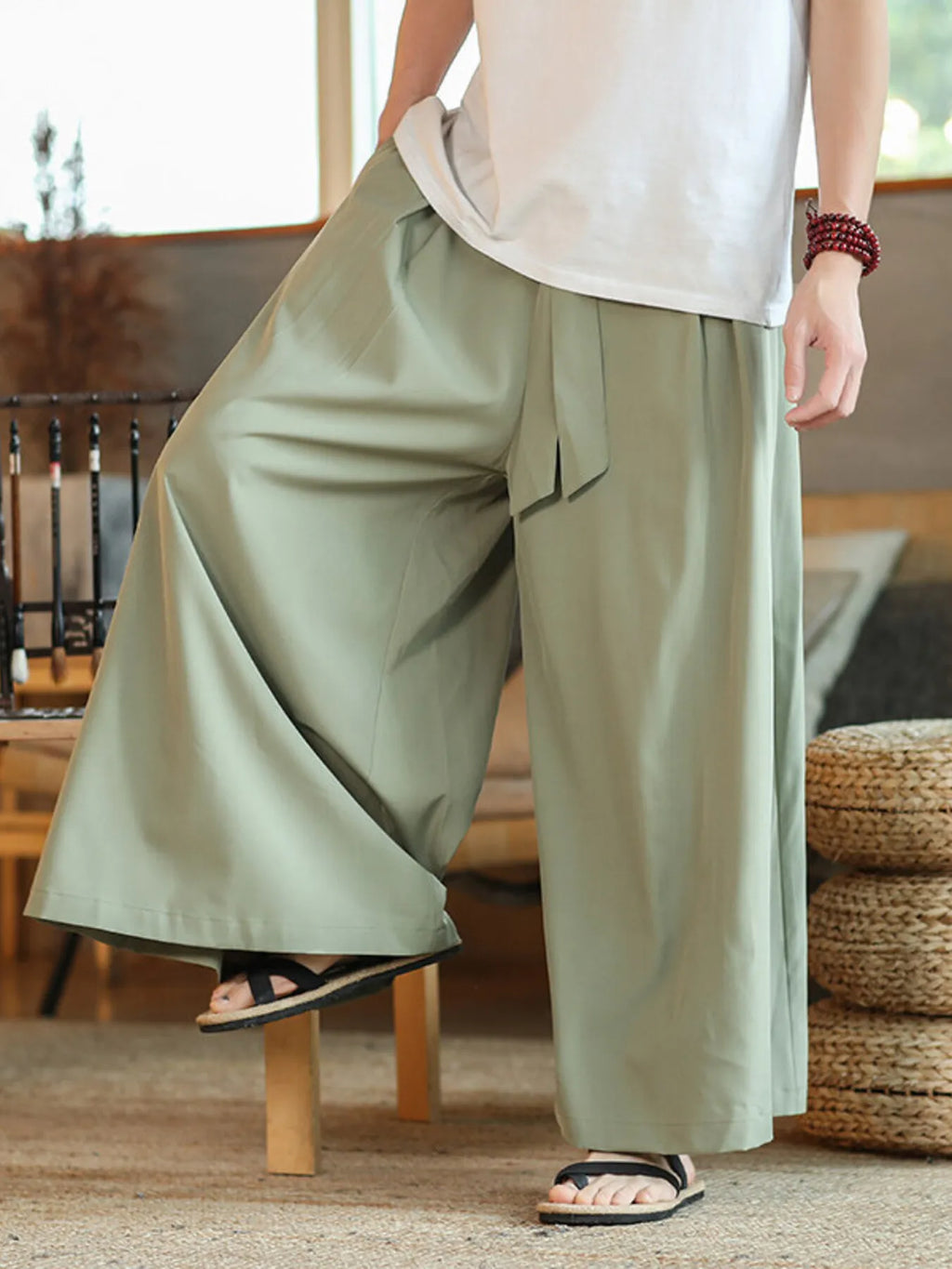 Men's Plus Size Wide Leg Pants