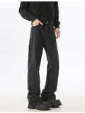 Men's Washed Wide Leg Jeans