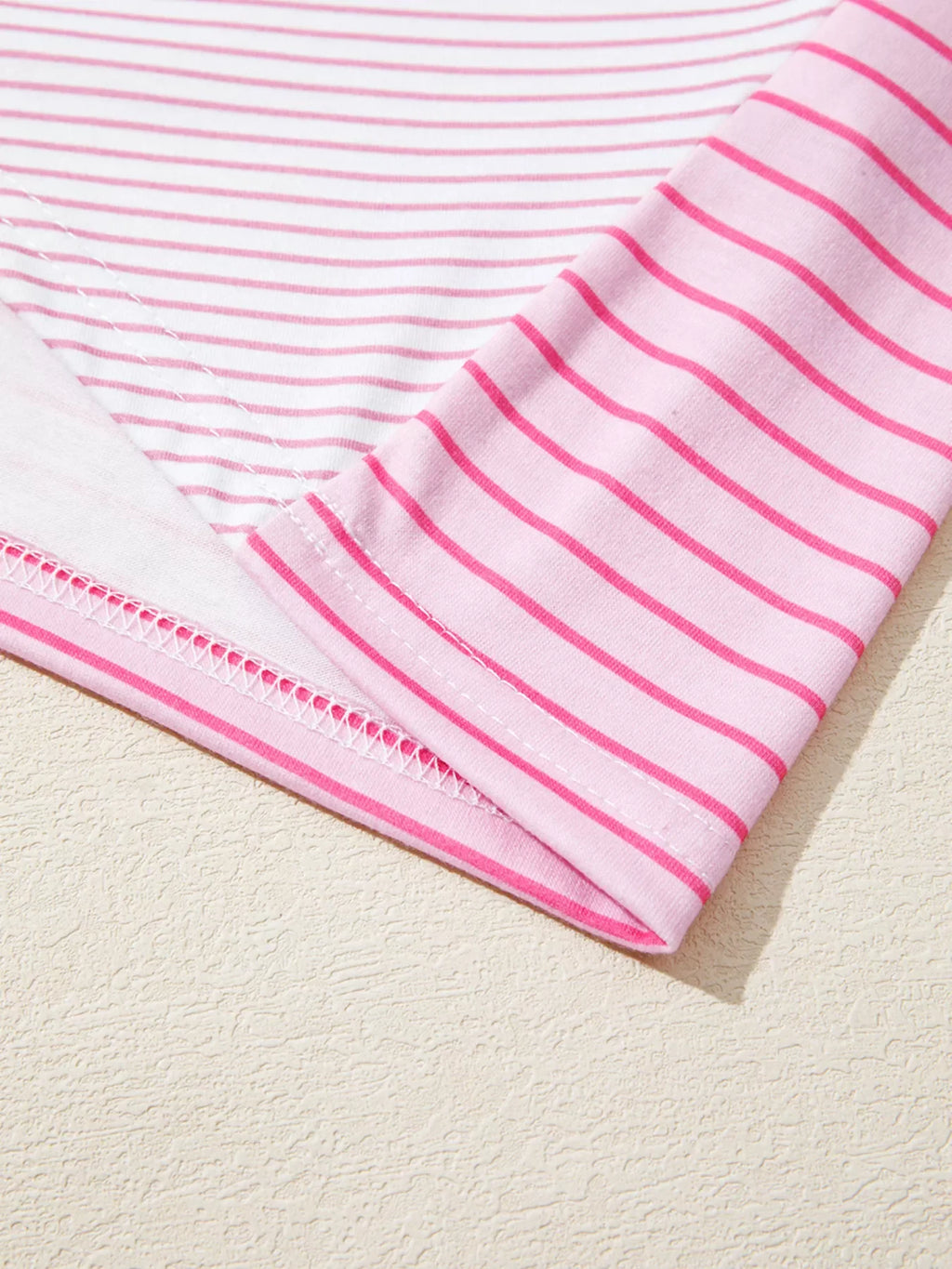 Striped Colorblock Exposed Seam Casual Long Sleeve Top