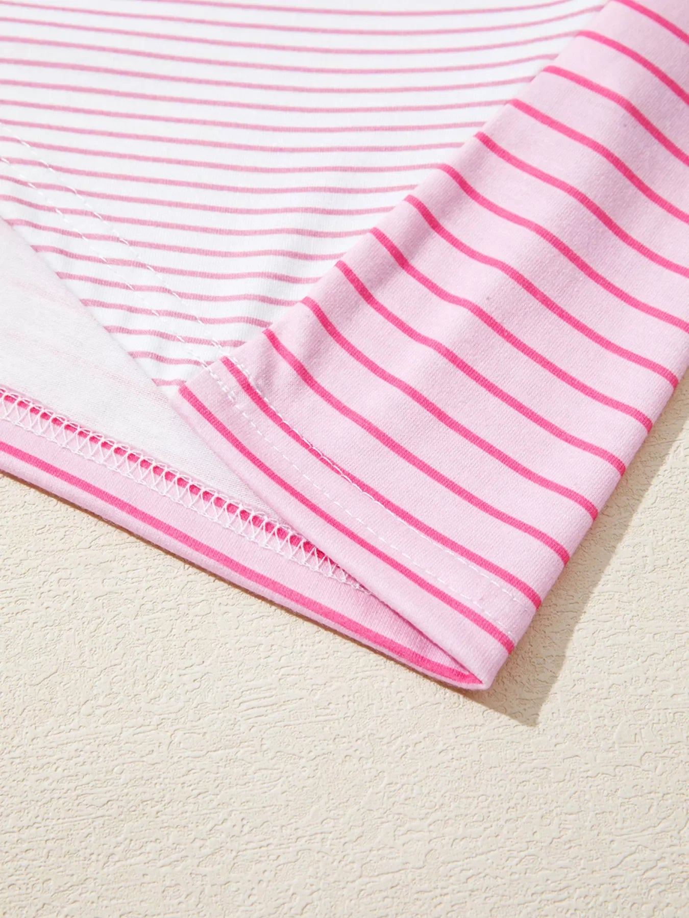 Striped Colorblock Exposed Seam Casual Long Sleeve Top