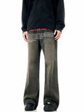 Men's Text Print Wide Leg Jeans