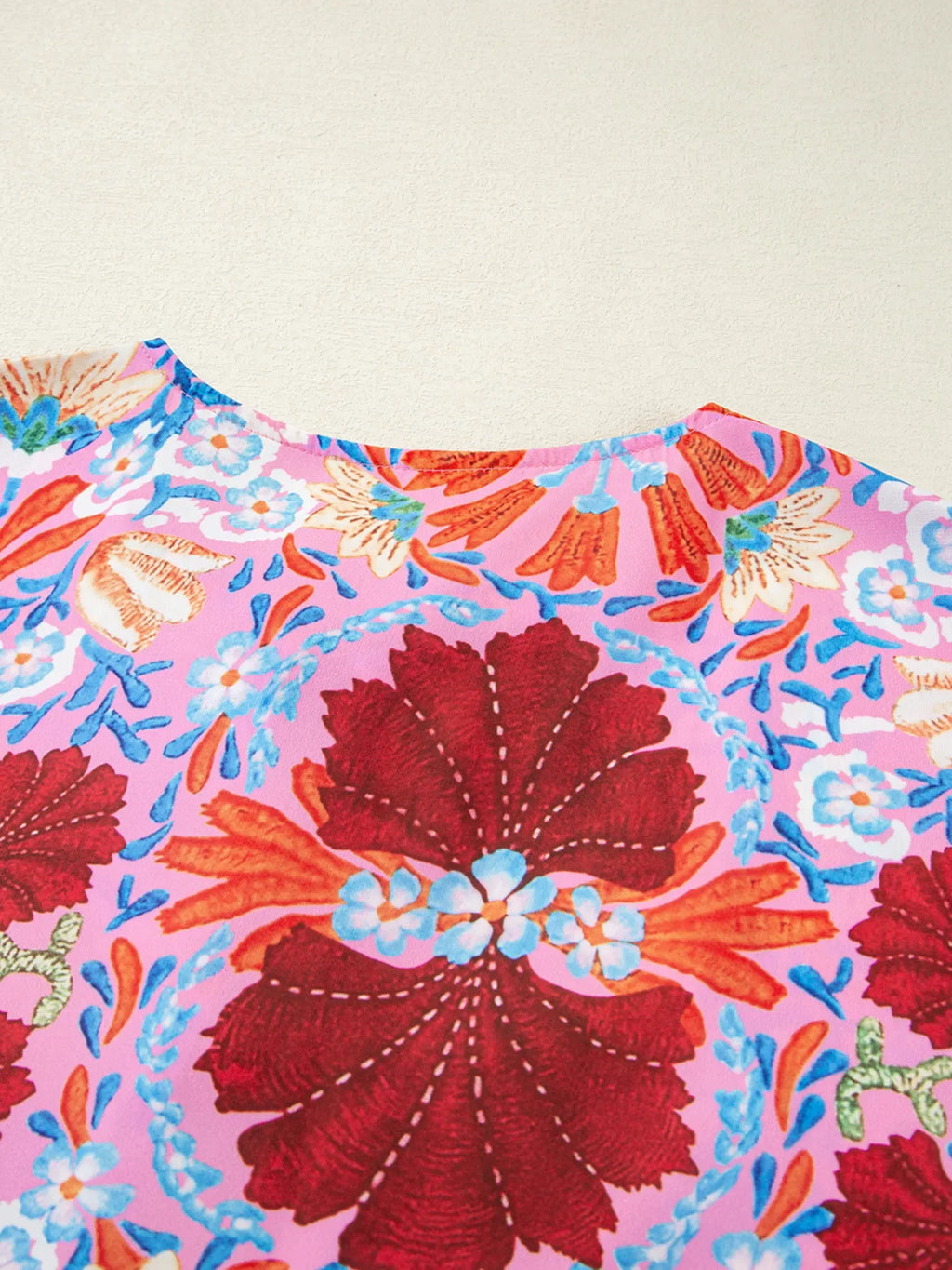 Floral Print Tie Front Midi Dress