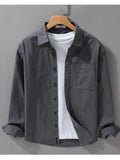 Men's Plus Size Button Up Long Sleeve Shirt