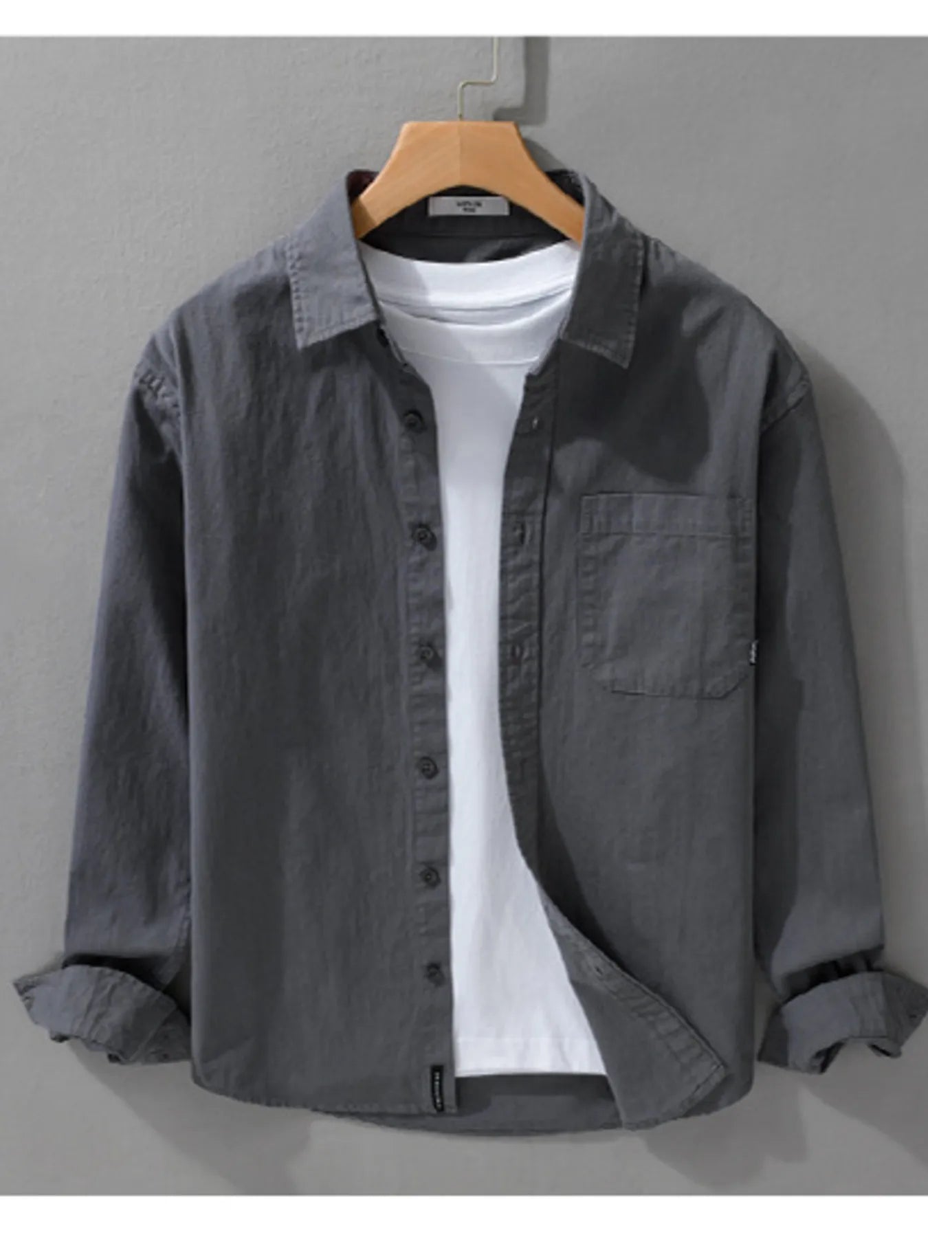 Men's Plus Size Button Up Long Sleeve Shirt