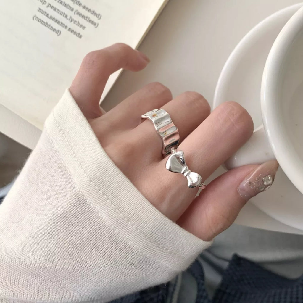 925 Sterling Silver Bow Ring