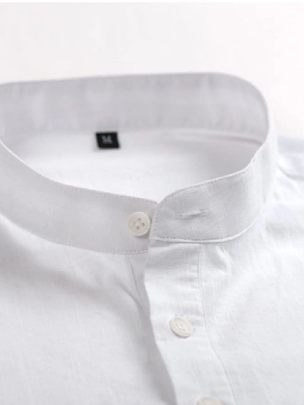 Men's Full Size Mandarin Collar Roll-Up Sleeve Shirt Plus Size