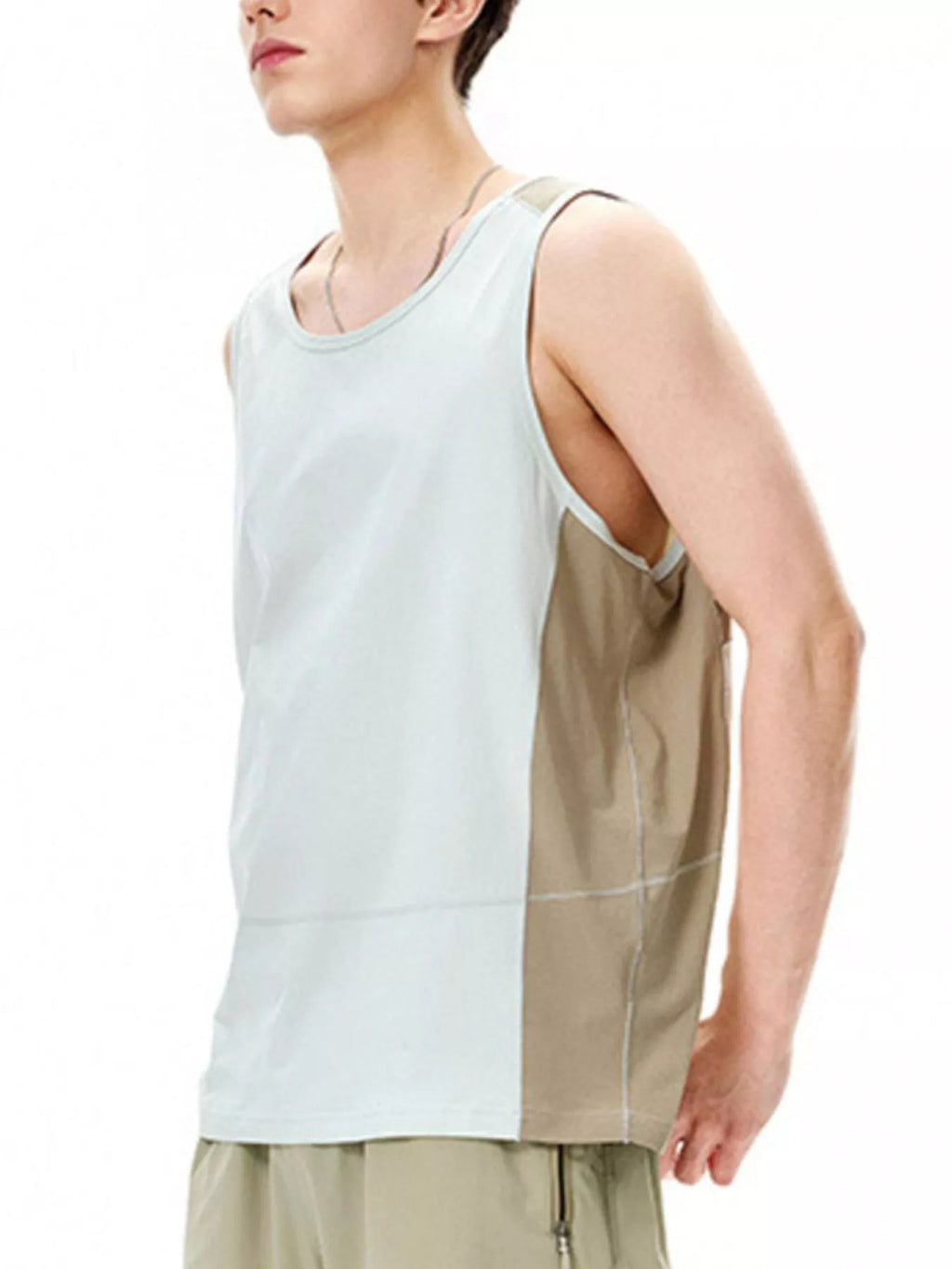 Men's Color Block Round Neck Tank
