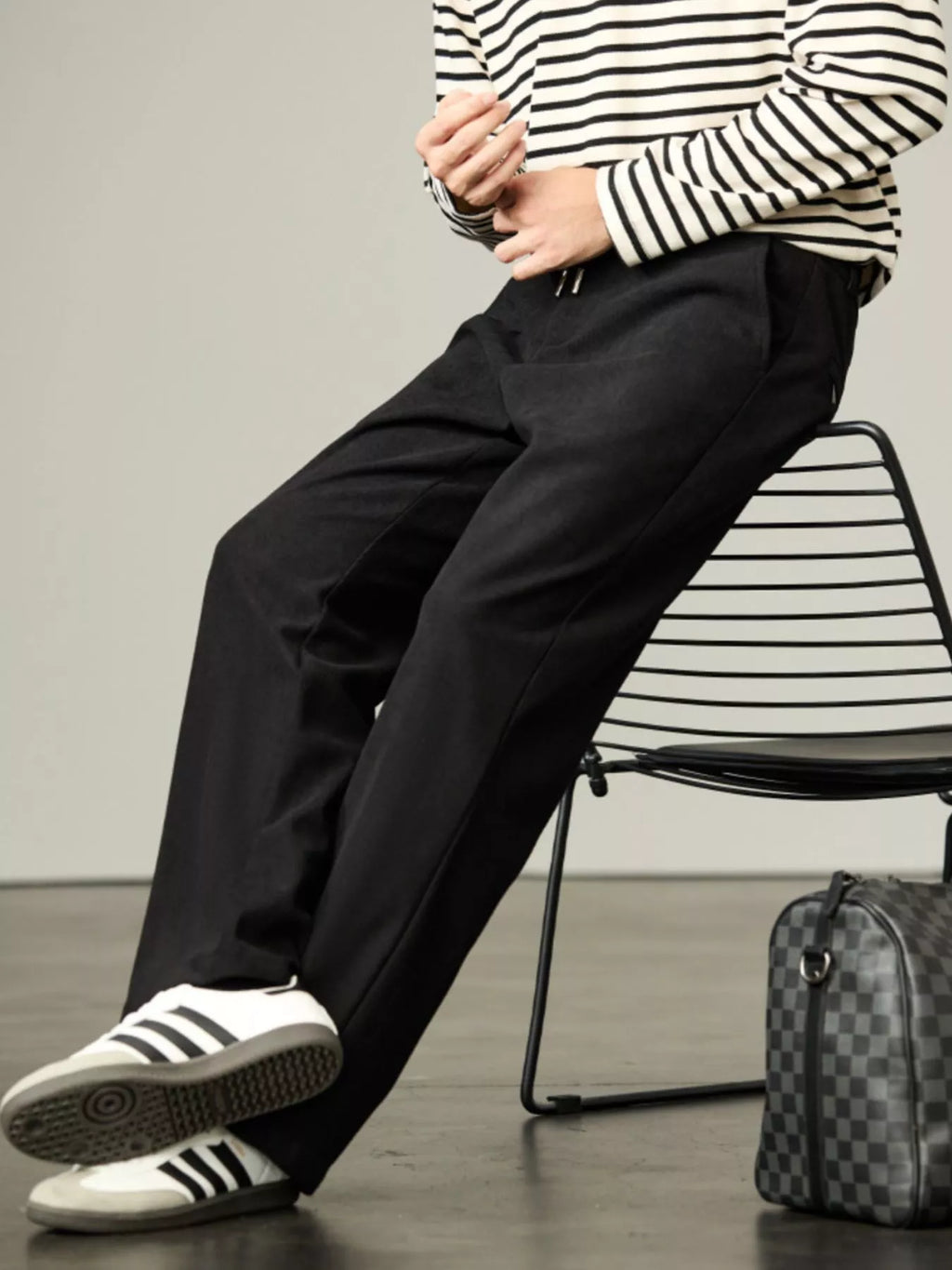 Men's Plus Size Straight-Leg Drawstring Pants