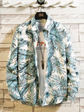 Men's Plus Size Printed Button Up Shirt