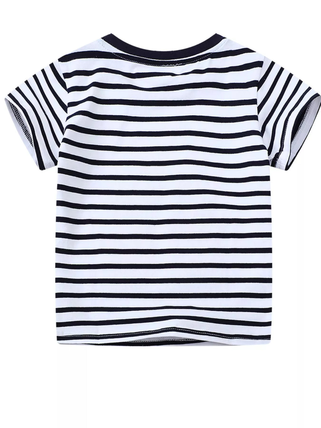 Children's Striped Animal Crew Neck T-Shirt