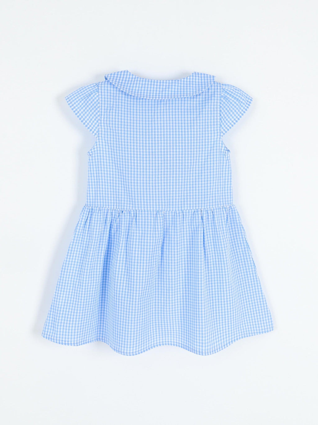 Children's Gingham Peter Pan Collar Button-Front Dress