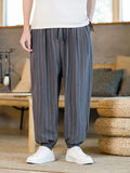 Men's Plus Size Striped Wide Leg Joggers
