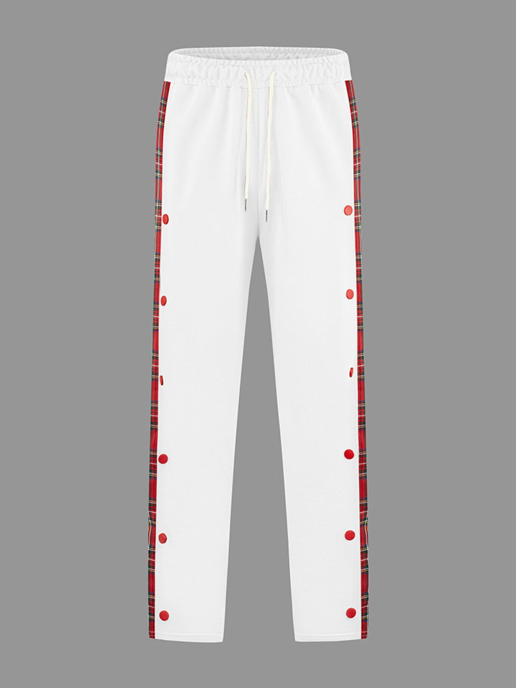 Men's Full Size Drawstring Plaid Side Stripe Pants Plus Size