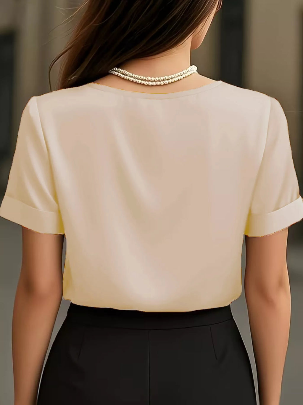 Elegant V-Neck Short Sleeve Ruched Top