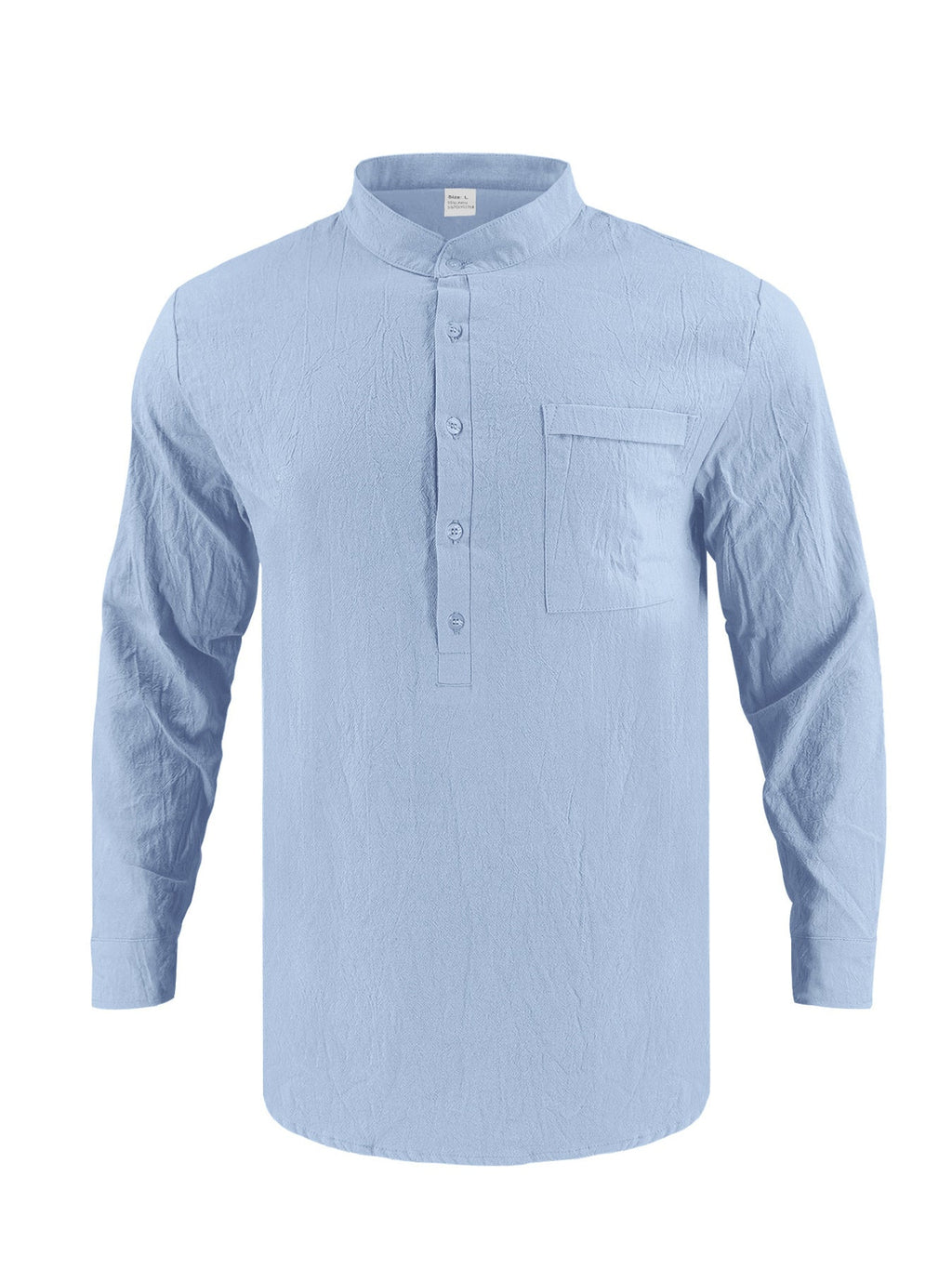Men's Full Size Button Detail Long Sleeve Shirt Plus Size