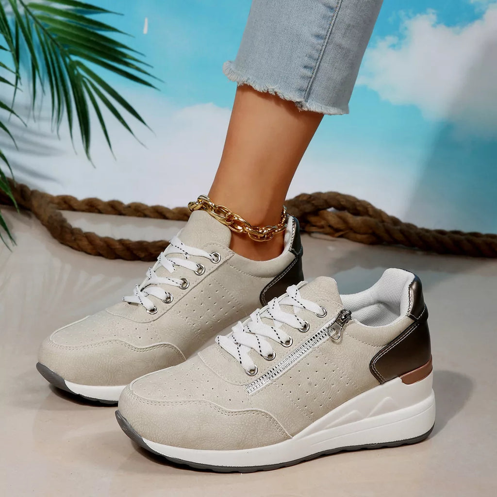 Lace Up Wedge Sneakers