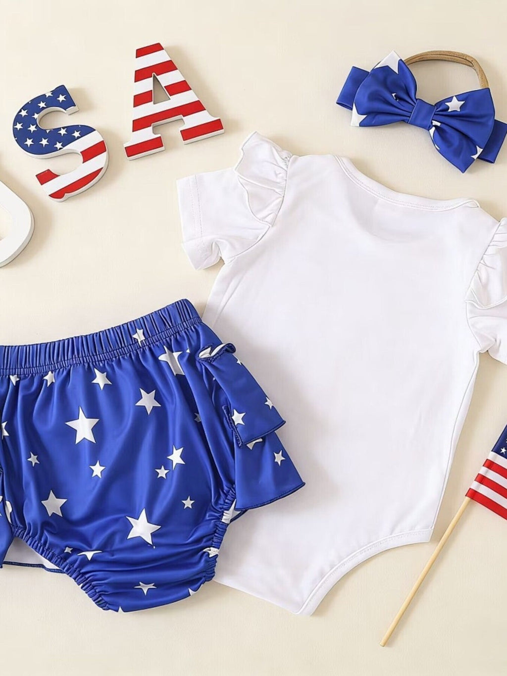 Children's My First 4th of July Bodysuit & Skort & Headband Set