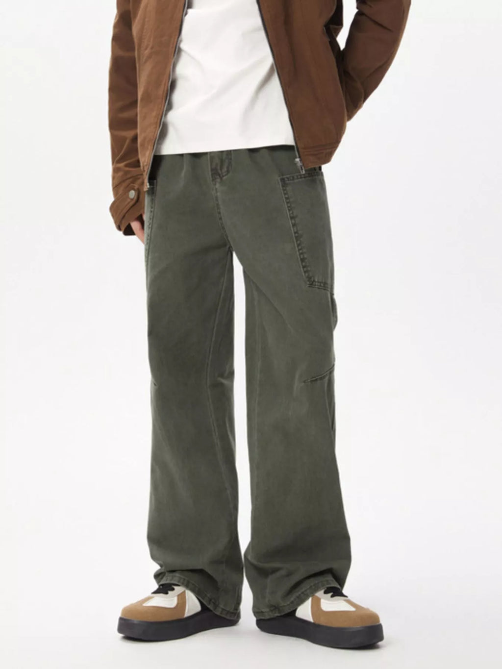 Men's Full Size Wide Leg Cargo Jeans Plus Size