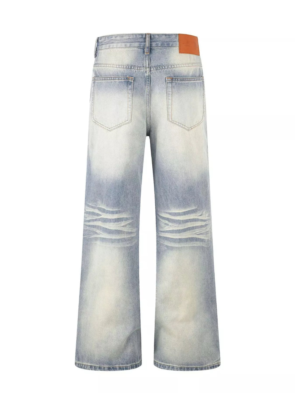 Men's Full Size Vintage Wash Wide Leg Jeans Plus Size
