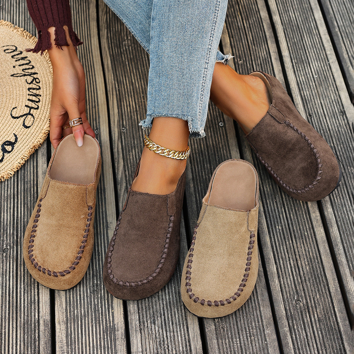 Round Toe Slip-Ons
