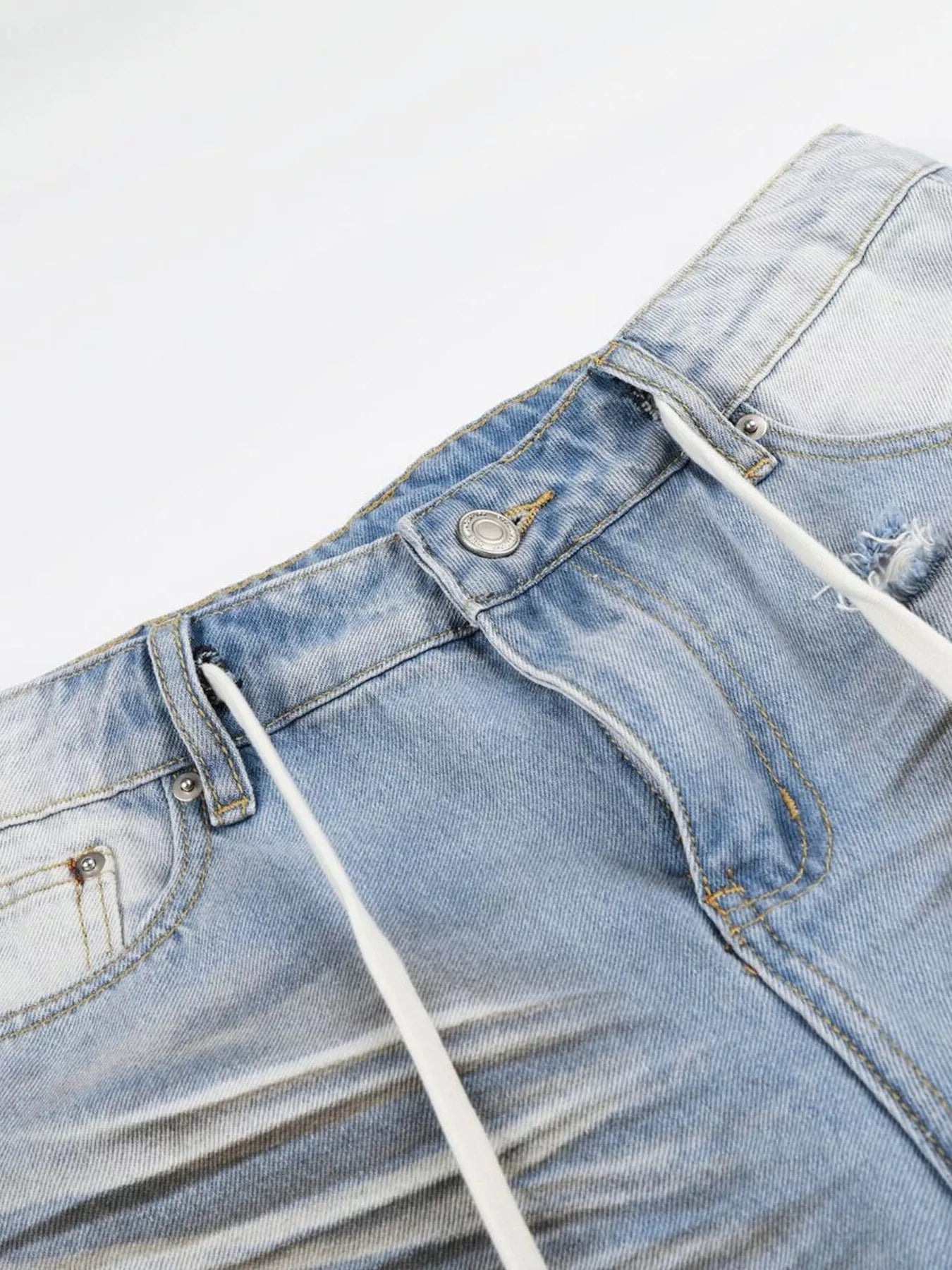 Men's Full Size Distressed Wide-Leg Capri Jeans Plus Size
