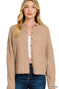 Zenana Collared Button Down Cardigan Sweater