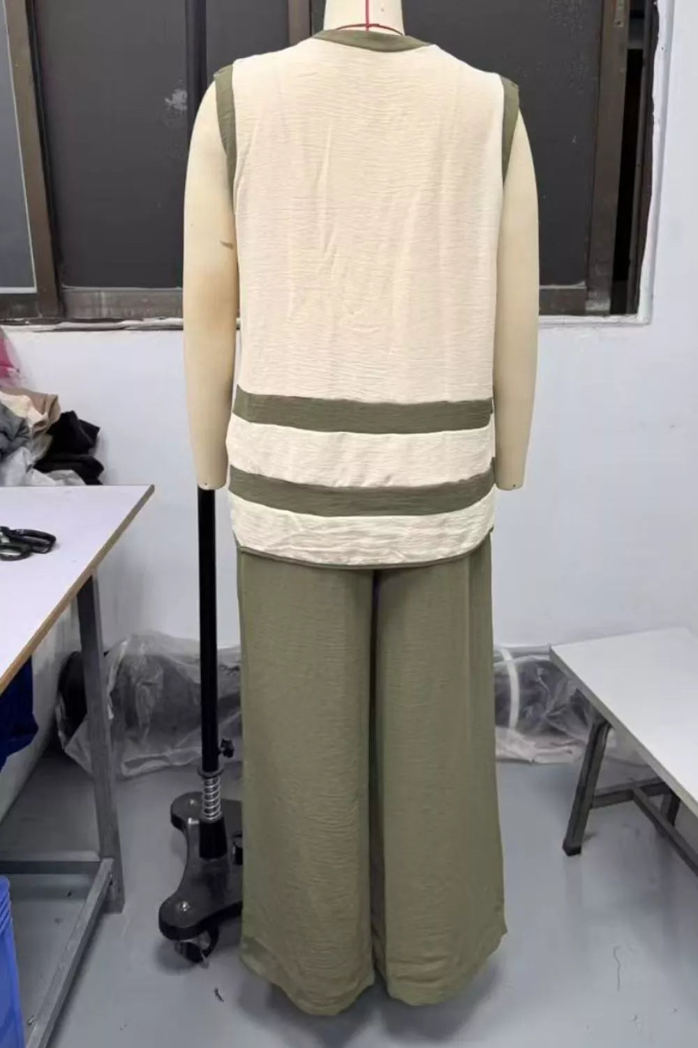 Sleeveless Top and Wide Leg Pants Set