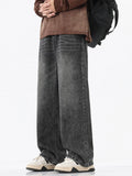 Men's Full Size Vintage Wash Wide Leg Jeans Plus Size