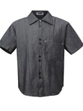 Men's Textured Button-Down Shirt with Front Pocket