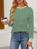 Striped Round Neck Long Sleeve T-Shirt