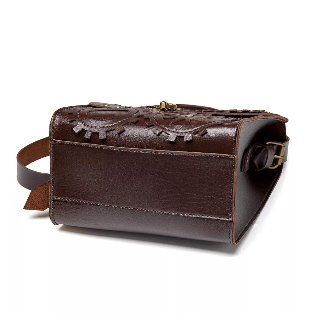 Steampunk Gear Decorated Crossbody Bag