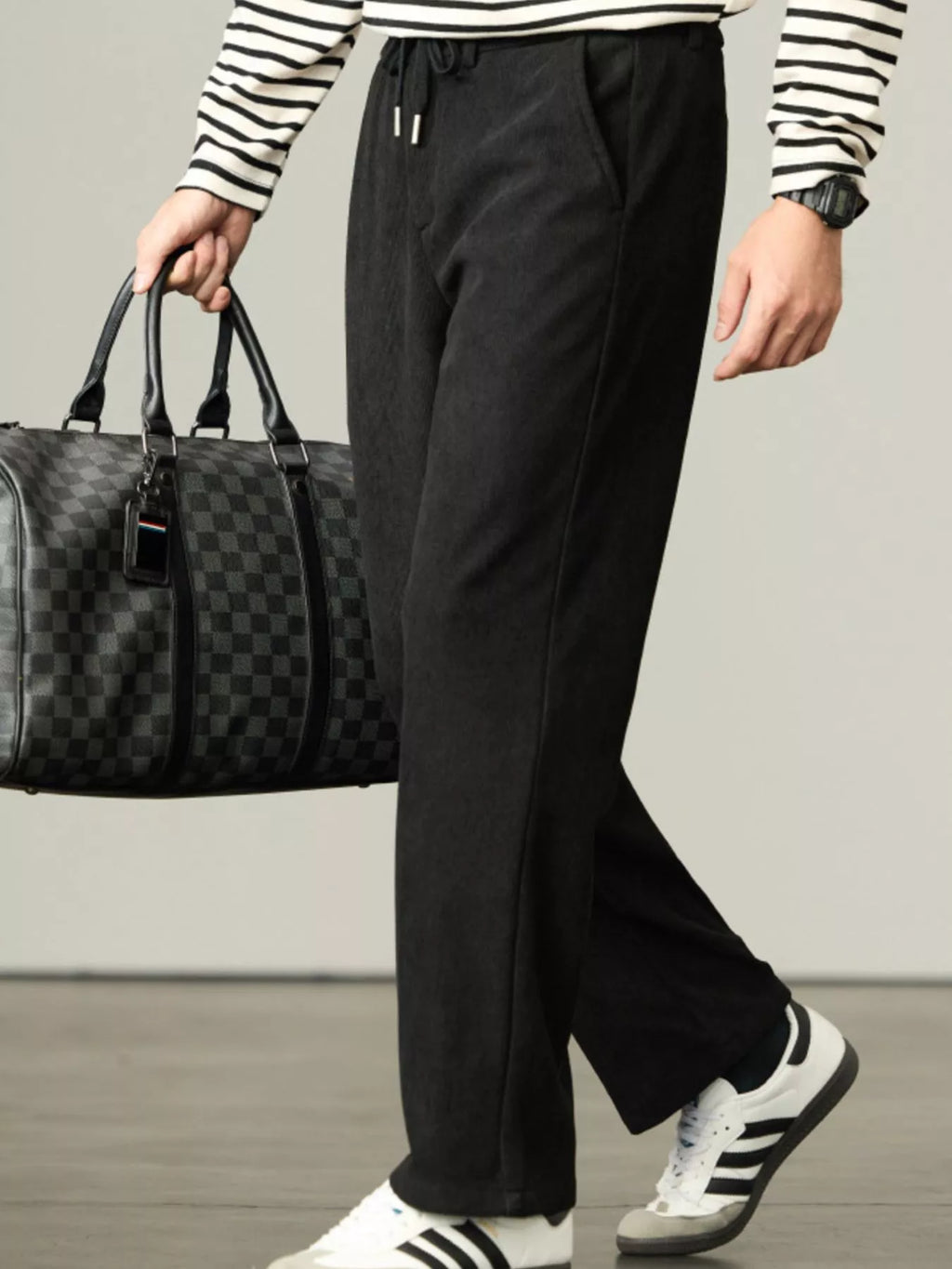 Men's Plus Size Casual Corduroy Drawstring Pants