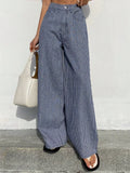 Striped Wide-Leg Jeans