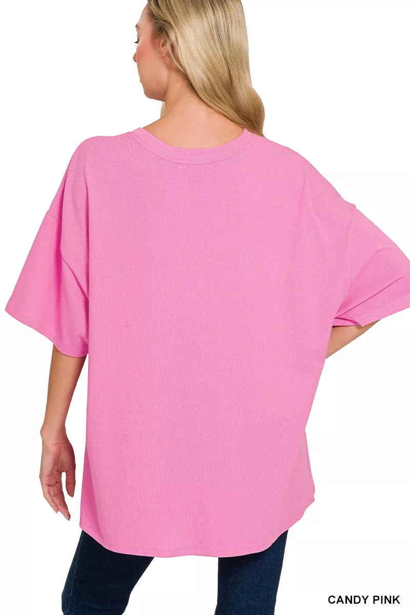 Zenana Cotton Short Sleeve Oversized Tunic Tee