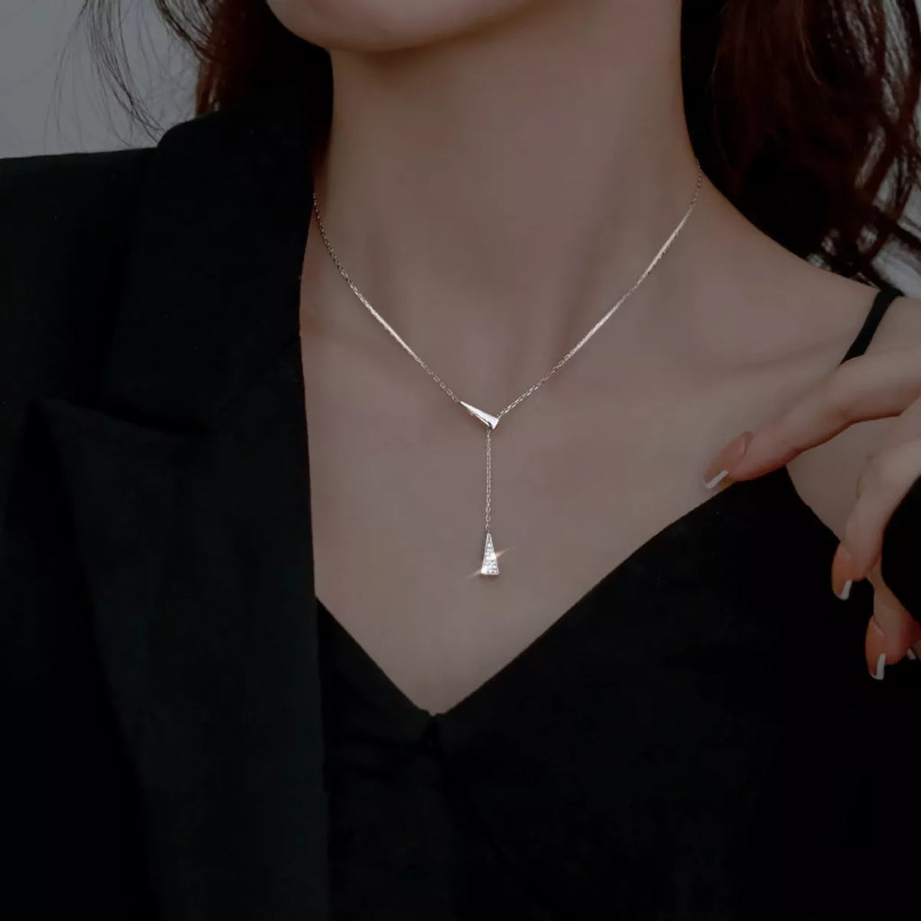 Triangle Pendant Y Necklace