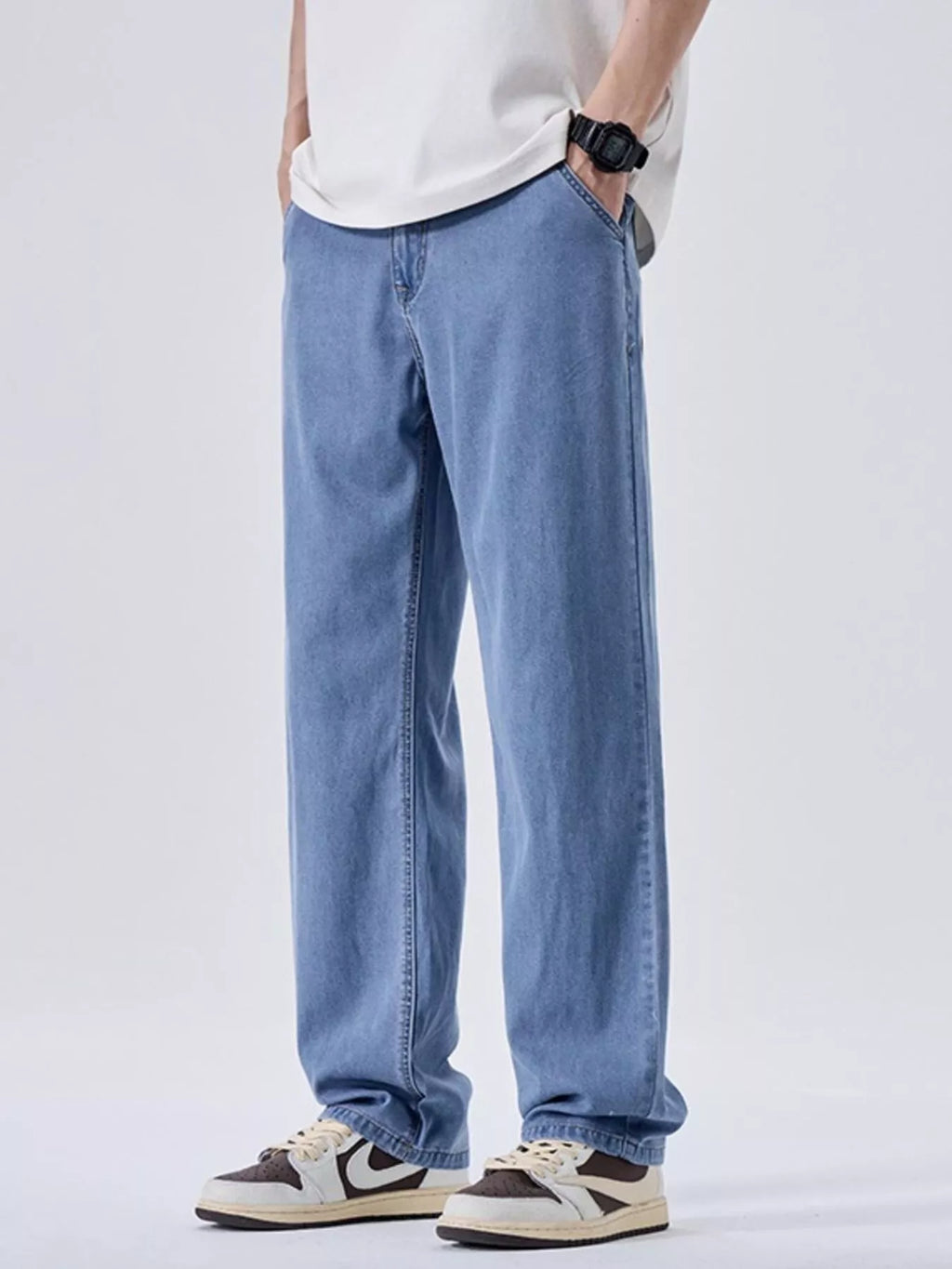 Men's Wash Wide Leg Jeans